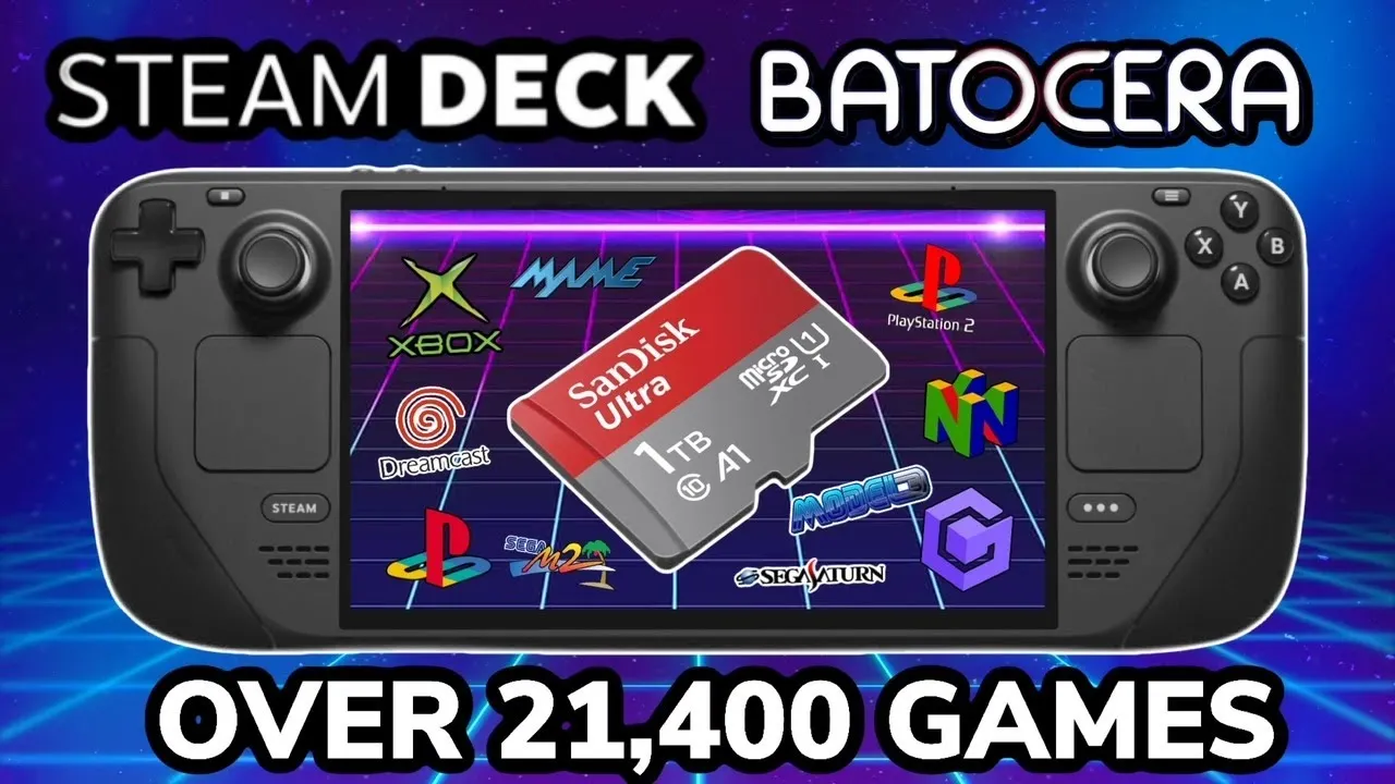 1Tb Precaricato Ultra Steam Deck Batocera Pre-Configurata Bootable Micro Sd Card Plug And Play Arcade System