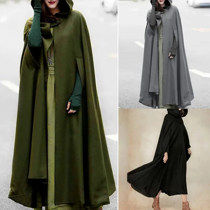 Vintage Medievale Gotico Creed Mantello Con Cappuccio Assassins Cosplay Cappotto Sottile Donna Vampire Devil Mantelle Viking Pirate Robes Halloween