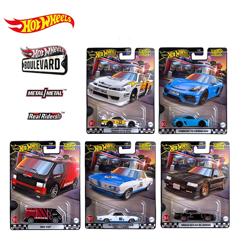 Genuine Mattel Hot Wheels Premium Car Boulevard 19 Set Nissan Silvia Skyline Porsche 718 Modello Di Veicolo Giocattoli Ragazzi Regalo Per Divertimento