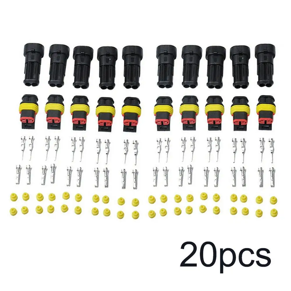 10 Set 2 Pin Way Amp Tyco Super Sigillato Automotive Wire Connector Terminali Elettrici Per Auto