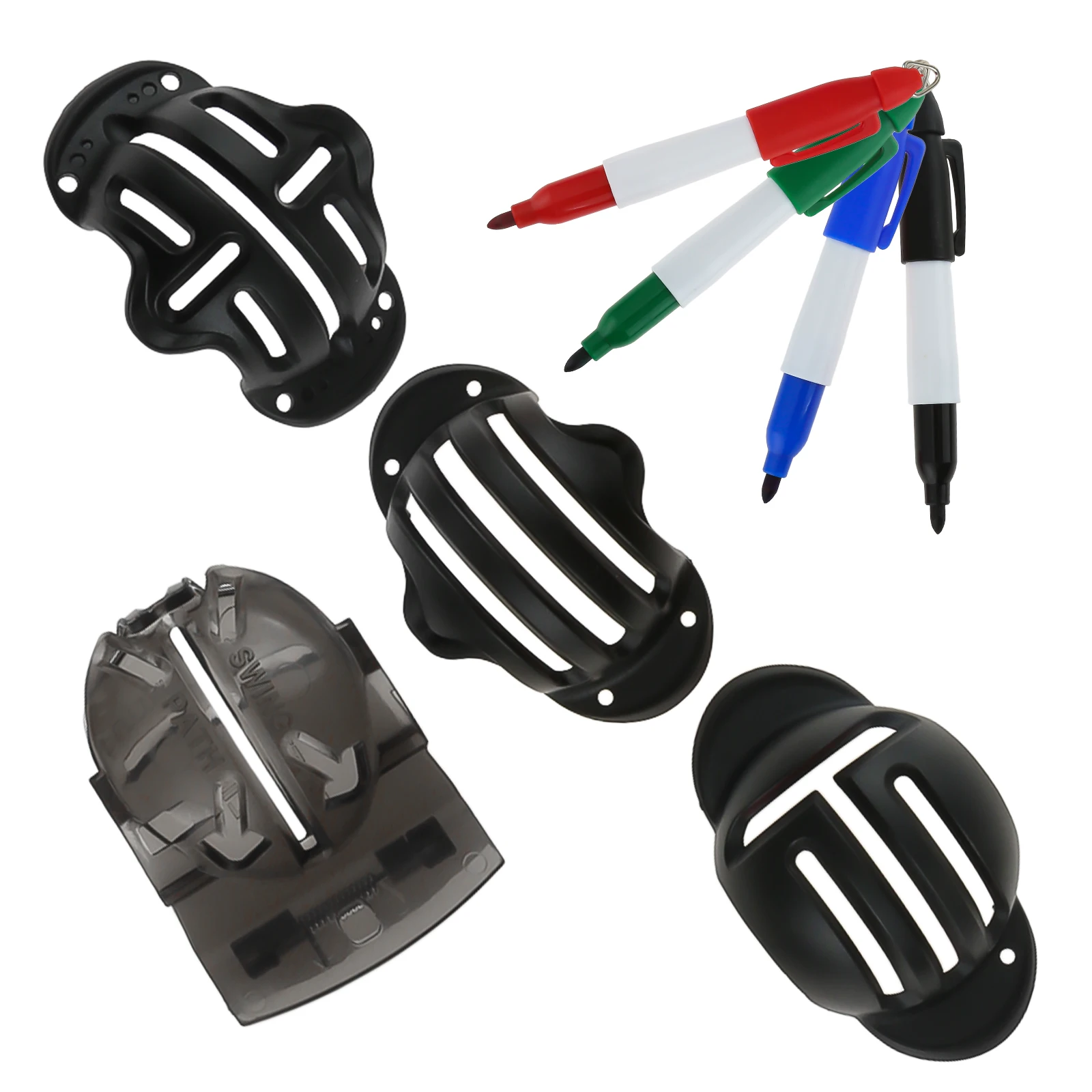 Modelli Di Rivestimento Per Palline Da Golf 4 Pezzi + 4 Pennarelli Accessori Per Il Golf Strumenti Per La Marcatura Del Disegno Ausili Per L'Allenamen