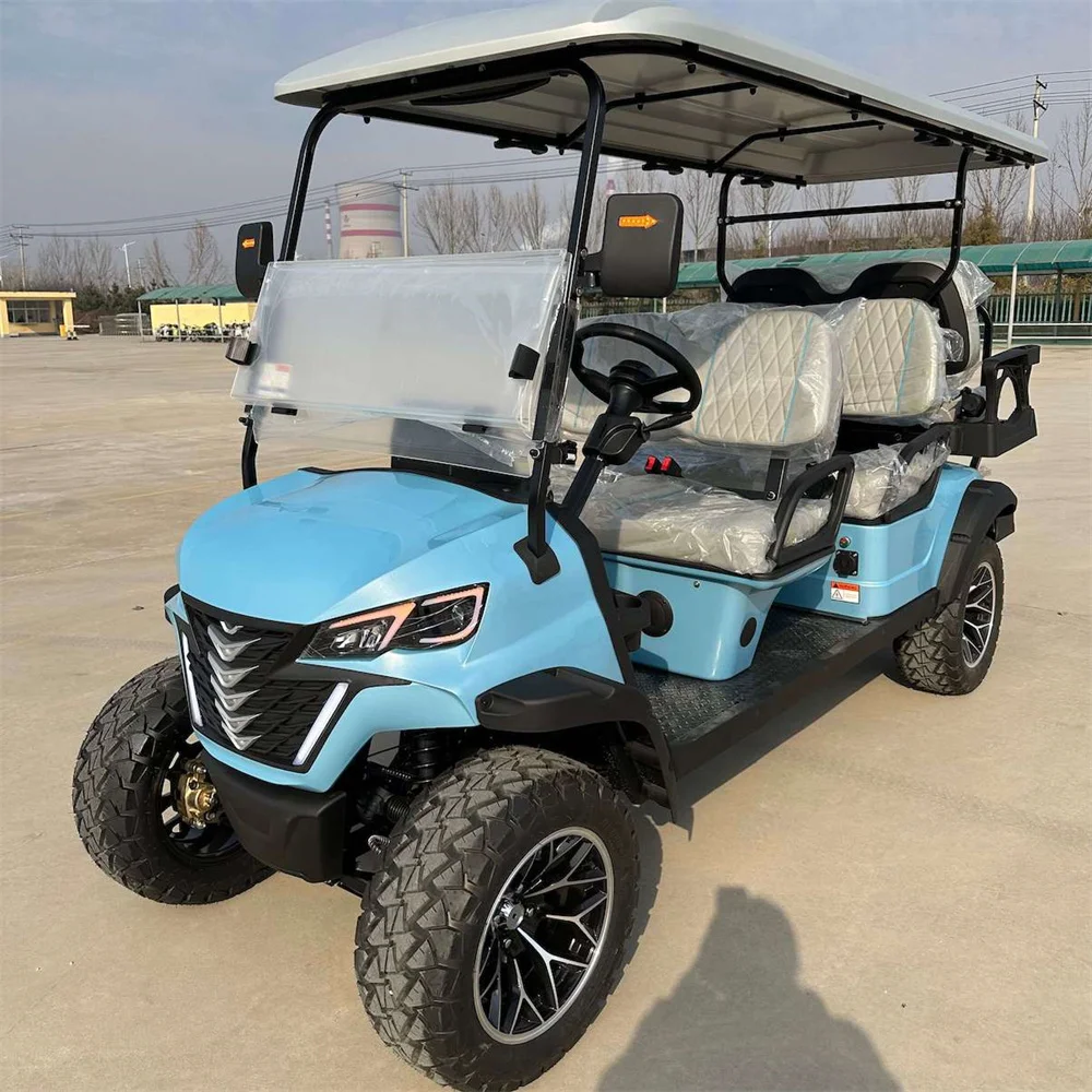 6 Posti Golf Cart Sollevato Buggies Accessori Prezzi 60V 72V Batteria Al Litio 7.5 Kw Motore A Corrente Alternata Carrelli Da Golf Fuoristrada Elettri