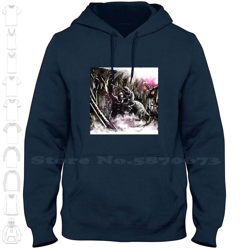 Long Live The King Streetwear Sport Felpa Con Cappuccio King Kong Tyrannosaurus T Rex Dinosaur Gorilla