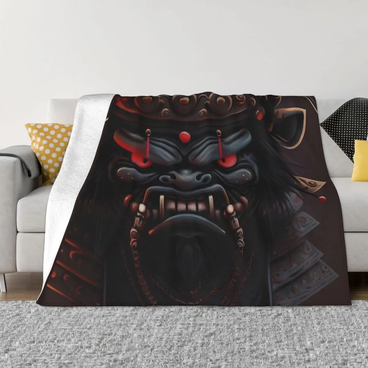 Strong Samurai Warrior Mortal Kombat Coperta Velluto Inverno Traspirante Coperte Leggere Per Copriletto Camera Da Letto Di Casa