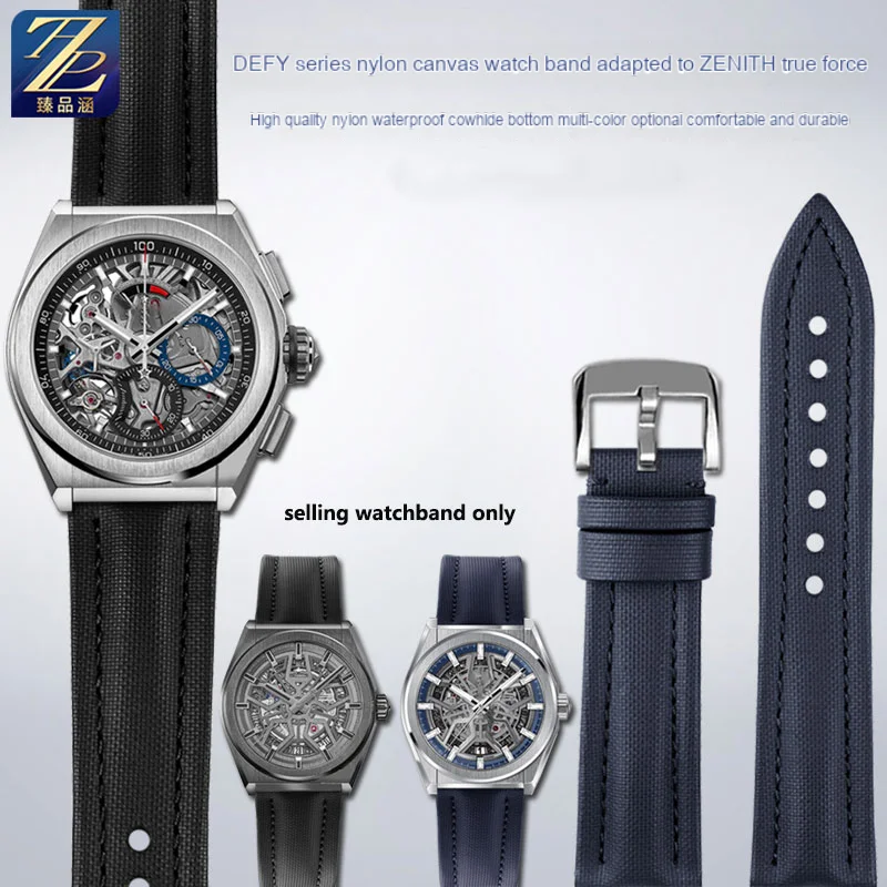 Nuovo Cinturino Da Uomo Adatto Per Zenith Defy Series Pilot Bronze Fly Moon Phase Elite Series Cinturino Per Orologio In Pelle Di Nylon 22Mm 23Mm
