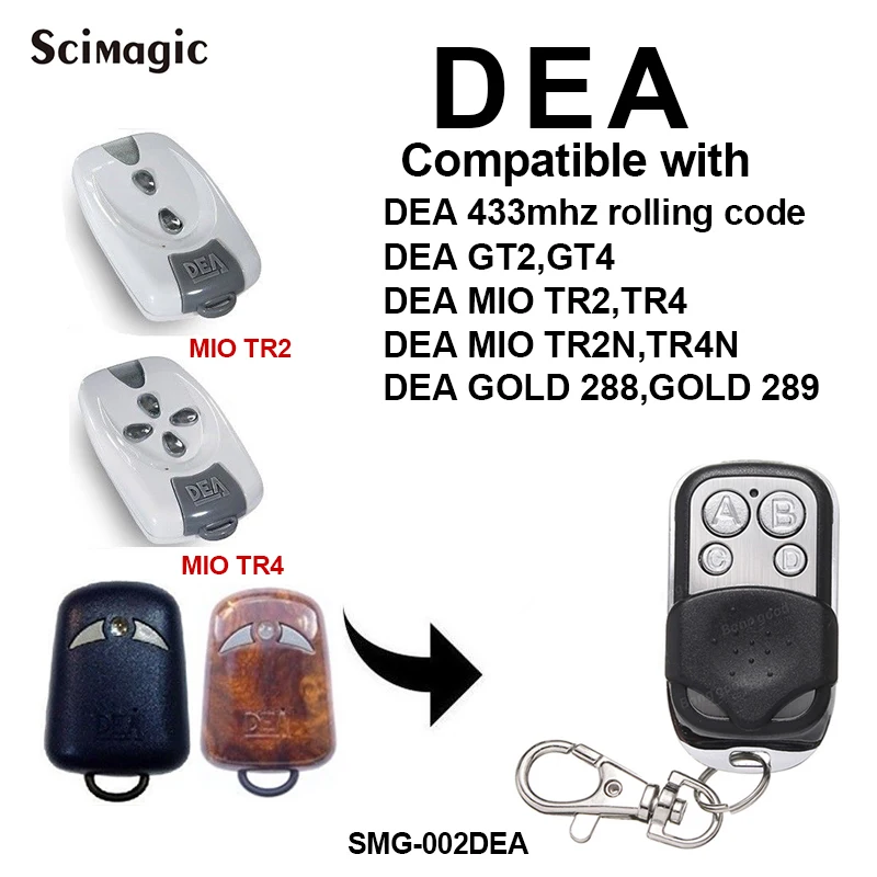Dea Gt2 Gt4 Dea Mio Tr2 Tr4 433Mhz Telecomando Dea Gate Garage Porta Openner Garage Comando Rolling Code 433.92Mhz