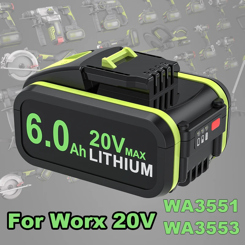Wa3553/Wa3551 Per La Sostituzione Della Batteria Worx 20V Li-Ion Cordless Power Tools Wa3572 Wx390 Wx176 Wx178 Wu268 Per Serie Powershare