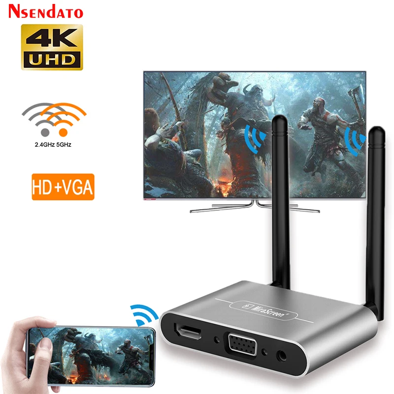 Mirascreen Car Wireless Miracast 5G 4K Dual Antenna Display Hd Tv Stick Adapter Hd Vga Av 1080P Wifi Display Tv Ricevitore Dongle