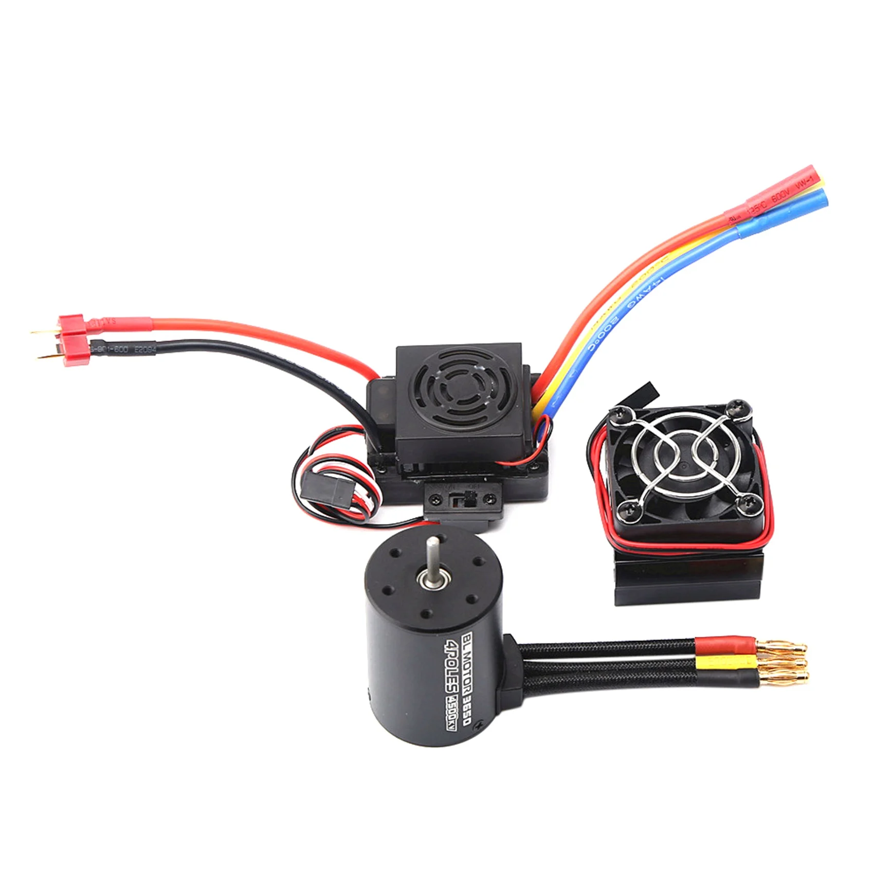 3650 4500Kv Motore Brushless Con 60A Esc E Dissipatore Di Calore Combo Per 1:8/1:10 Rc Car Rc Boat Part
