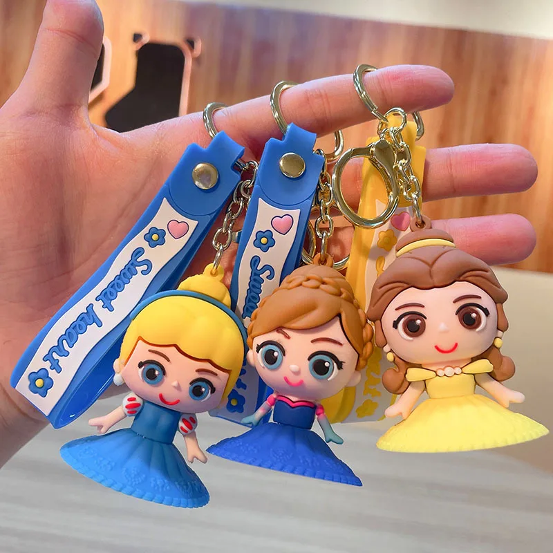 New Disney Castle Princess Mermaid Princess Portachiavi Lovely Snow White Alice Portachiavi Portachiavi Con Ciondolo