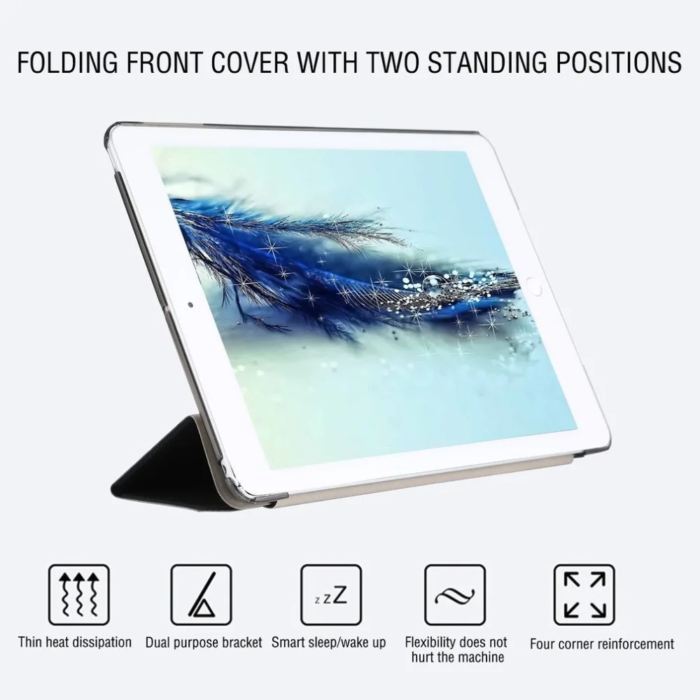 Smart Case For Ipad Air/For Ipad Air 2 Retina Slim Stand Leather Back Cover Anti-Dust Shockproof Drop Resistance Screen Guard