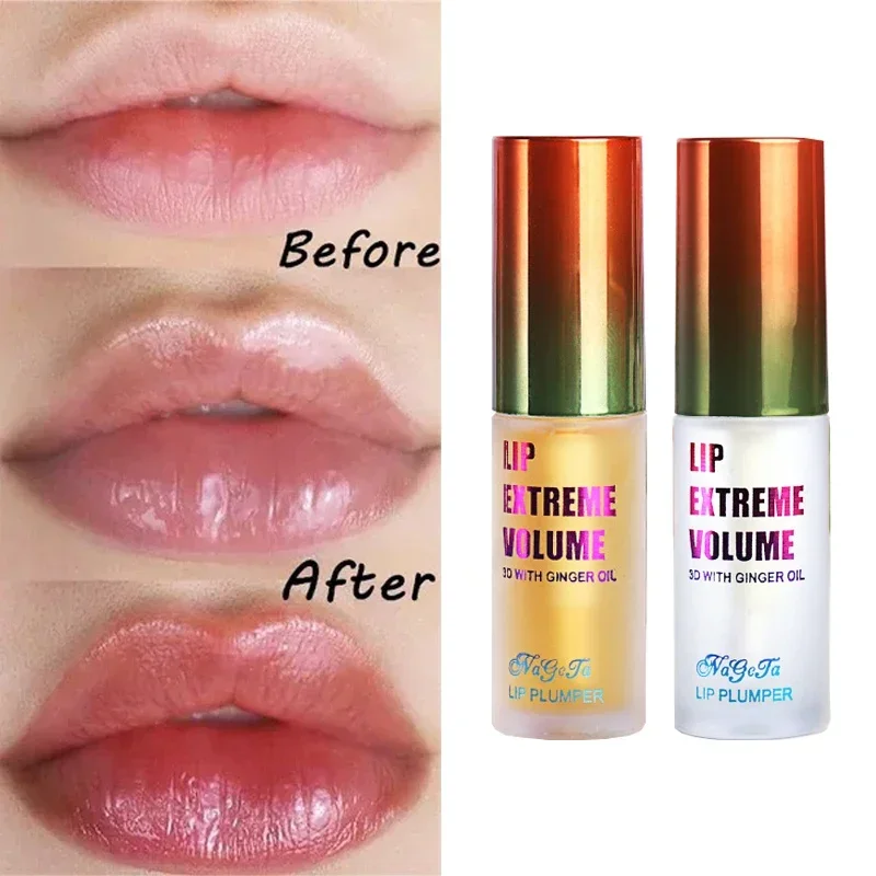 Lunga Durata Lip Plumper Oil Serum Instant Volumising Essence Oil Repair Lip Linee Sottili Aumenta L'Elasticità Balsamo Per Le Labbra Sexy