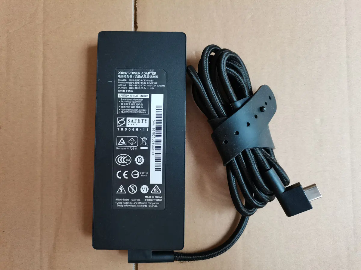 Adattatore Ca Sottile 230W Rc30-024801 Per Razer 19.5V 11.8A Blade 15 Rz09-03286W22-R3W1 Rtx 2070 I7-10750H Gaming Laptop Oem
