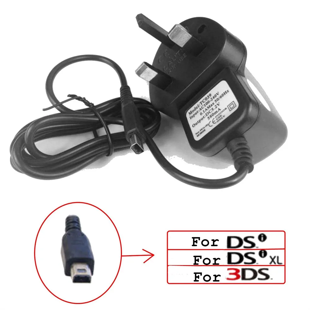 Caricabatterie Per Alimentatore Spina Uk Per Nuovo 3Ds Xl Per Dsi Dsi Xl 2Ds 3Ds Xl Ac100-240V Adattatore Ca Da Viaggio A Casa
