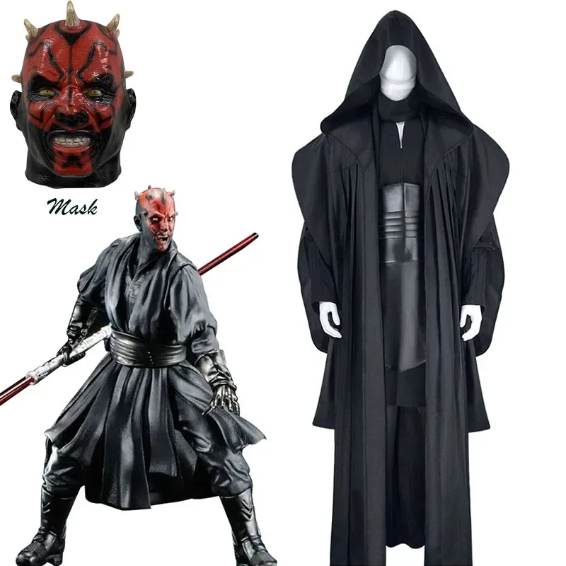 S Darth Maul Costume Cosplay Darth Maul Costume Uniforme Mantello Maschera Adulto Halloween Carnevale Costumi Per Uomo Donna
