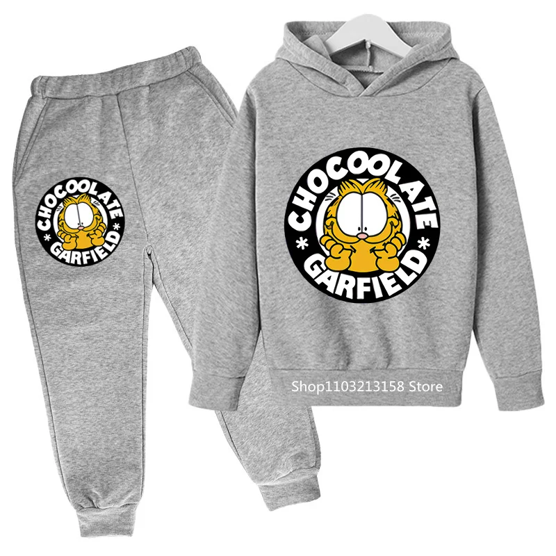 2 Pezzi Vestito Neonate Garfield Set Di Vestiti Abbigliamento Per Bambini Bambini Garfield Felpe Con Cappuccio Vestiti Per Bambini Garfield Abiti Per 