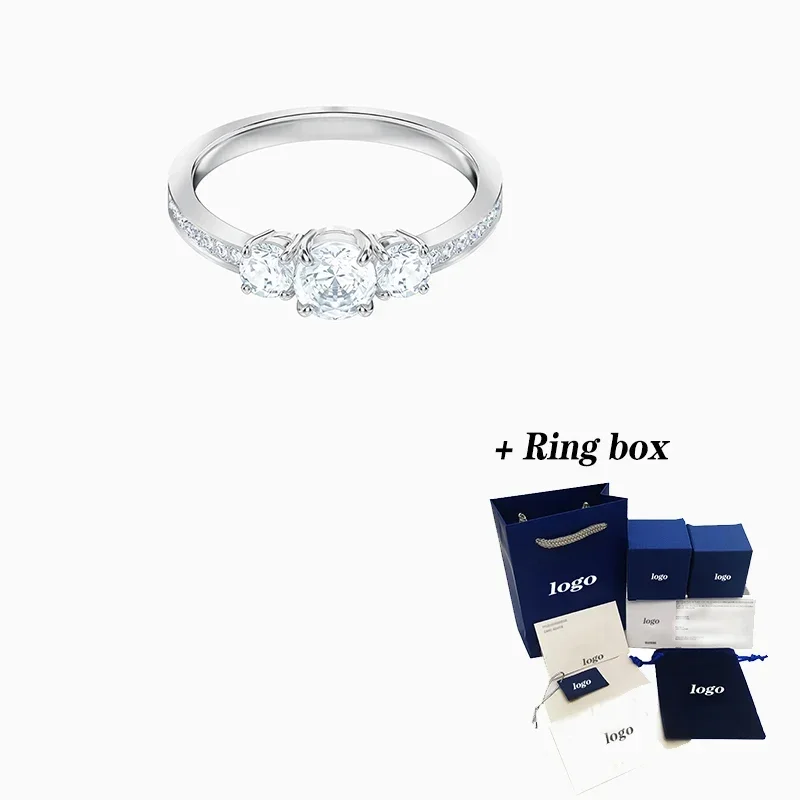 2021 Fashion New Attract Trilogy Round Ring Squisita Decorazione Rotonda Regalo Di Fidanzamento Femminile