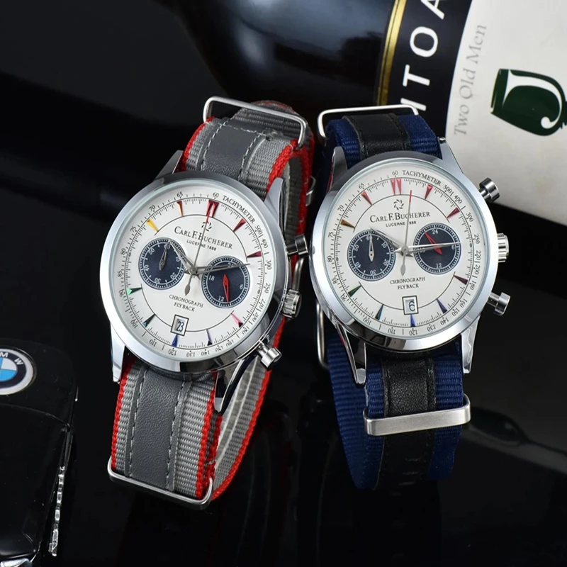 Bucherer Watch Limited Edition Maliron Series Cronografo Multifunzione A Cinque Mani Orologio Al Quarzo Di Design Da Uomo Di Alta Qualità