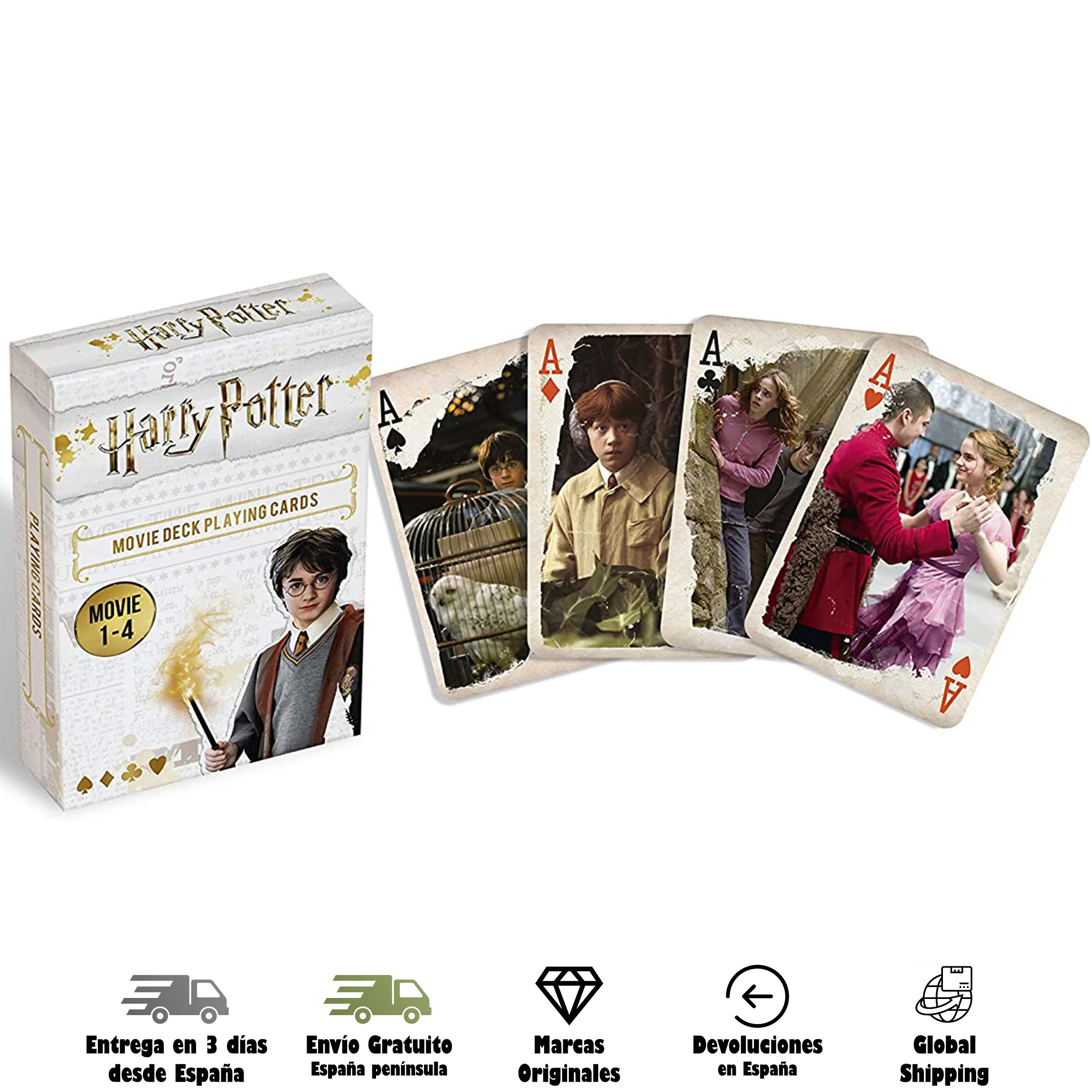 Cartamundi, Harry Potter, Deck Poker, Gioco Da Tavolo, Carte Da Gioco, Film Cinema 1-4, Cornici, Poster, Adulti, All'Aperto, Collezione
