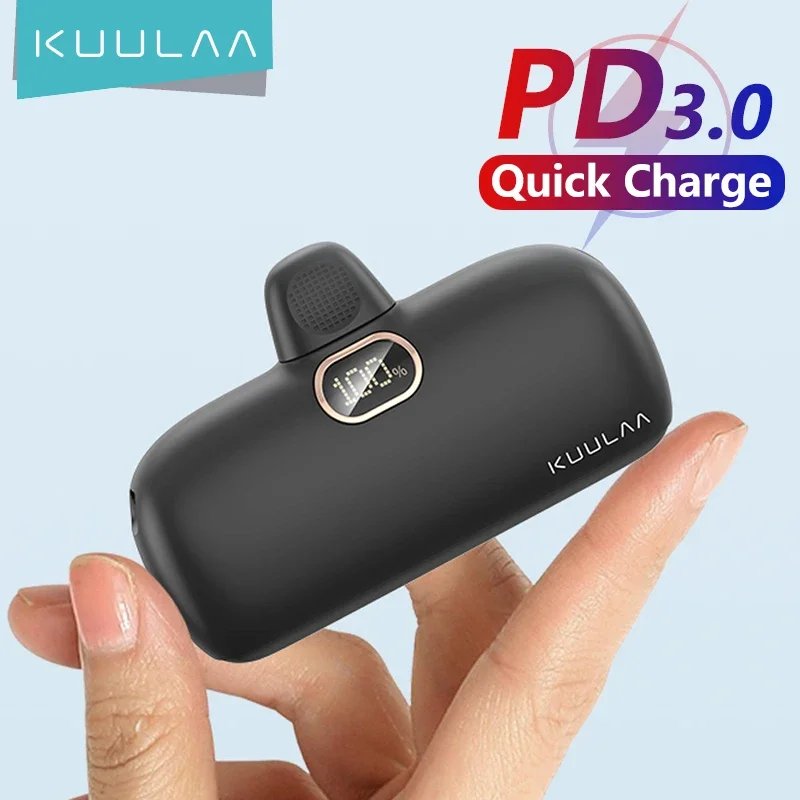 Kuulaa Mini Power Bank 5000Mah Powerbank Qc Pd Ricarica Rapida Per Iphone 14 13 12 Batterie Externe Caricabatterie Portatile Per Samsung