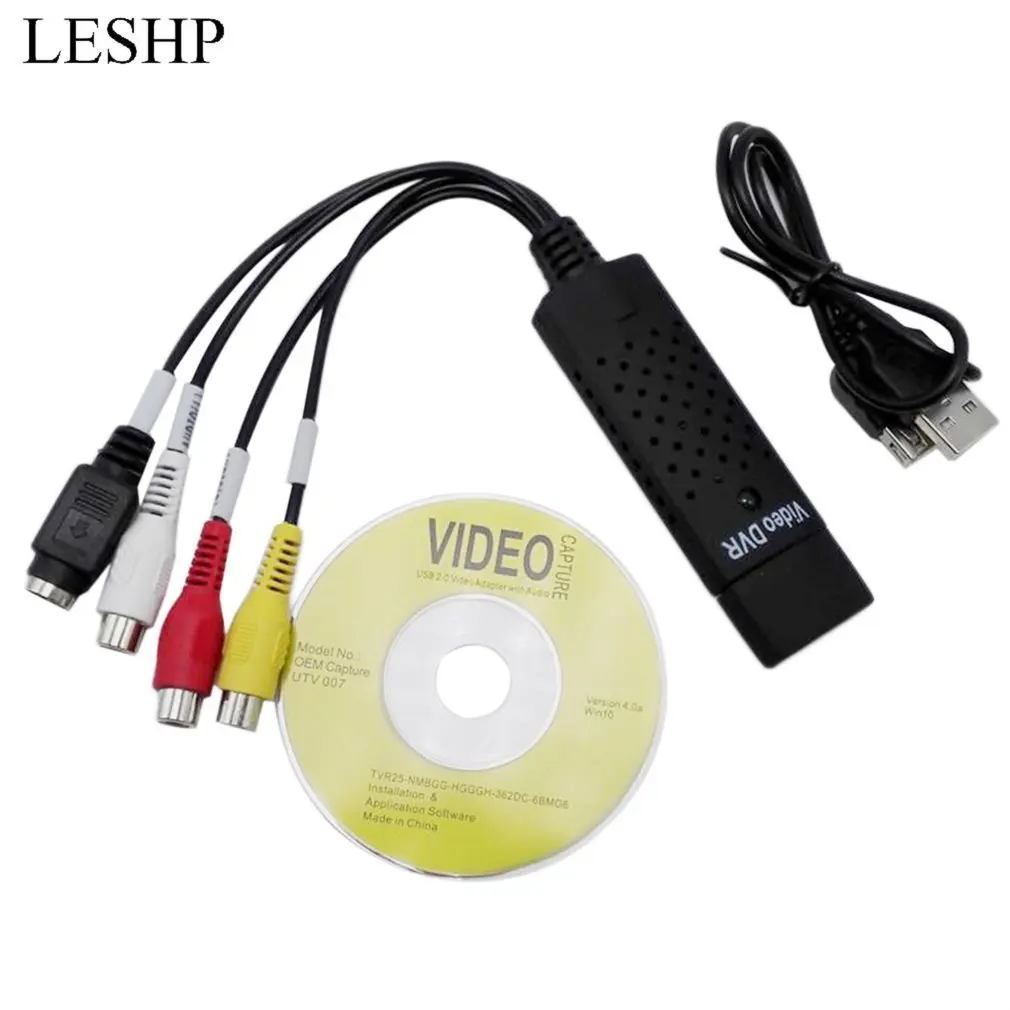 Nuovo Arrivo Usb 2.0 Convertitore Di Schede Di Acquisizione Video Tv Video A 4 Canali Dvd Vhs Scheda Adattatore Di Acquisizione Audio Tv Video Dvr