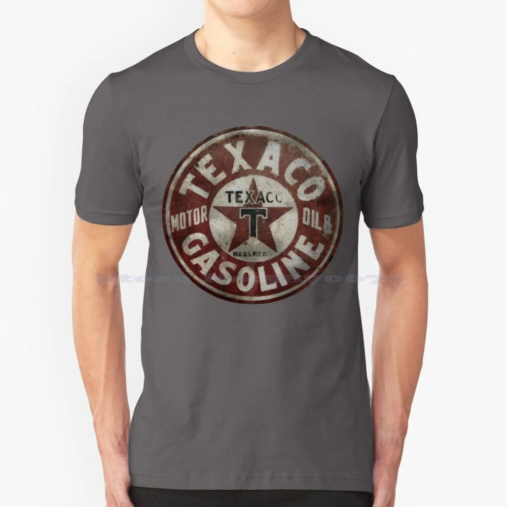 Texaco Oil & Benzina T Shirt 100% Cotone Tee Texaco American Oil Oil Company Stazioni Di Rifornimento Stazioni Di Servizio Gargoyle Oil And