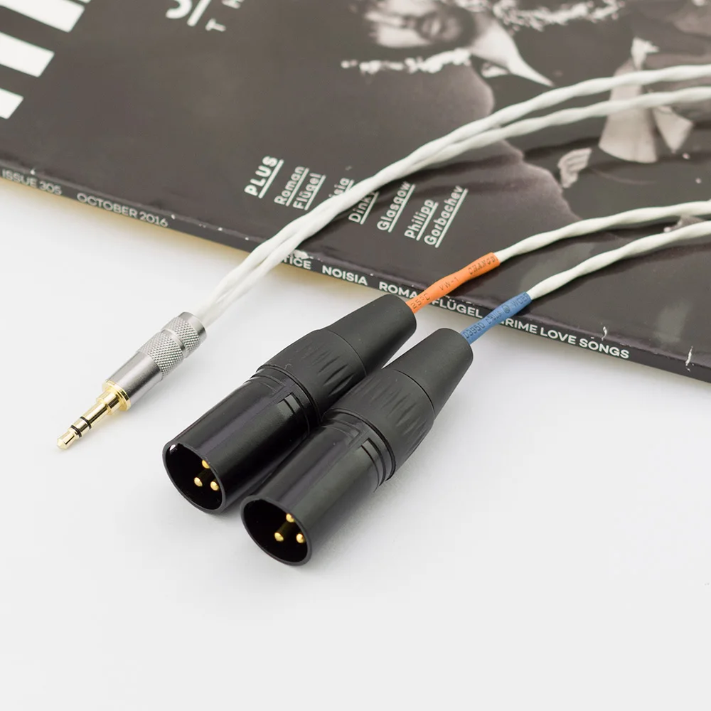 Cavo Altoparlante Placcato Argento Jack Da 3.5Mm A Doppio Xlr Per Cavo Audio Monitor Serie Genelec 8010A 8020D 8030C