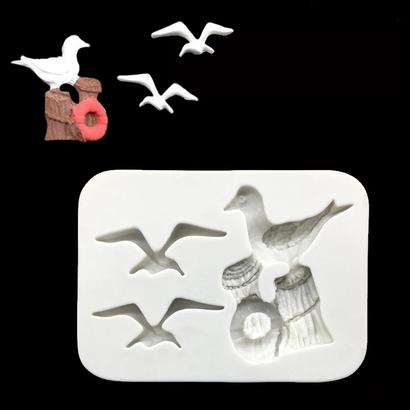 Gabbiano 100% Platinum Silicone Sugarcraft Della Muffa, Della Torta Del Fondente Che Decora Gli Attrezzi Attrezzature E Accessori Da Forno