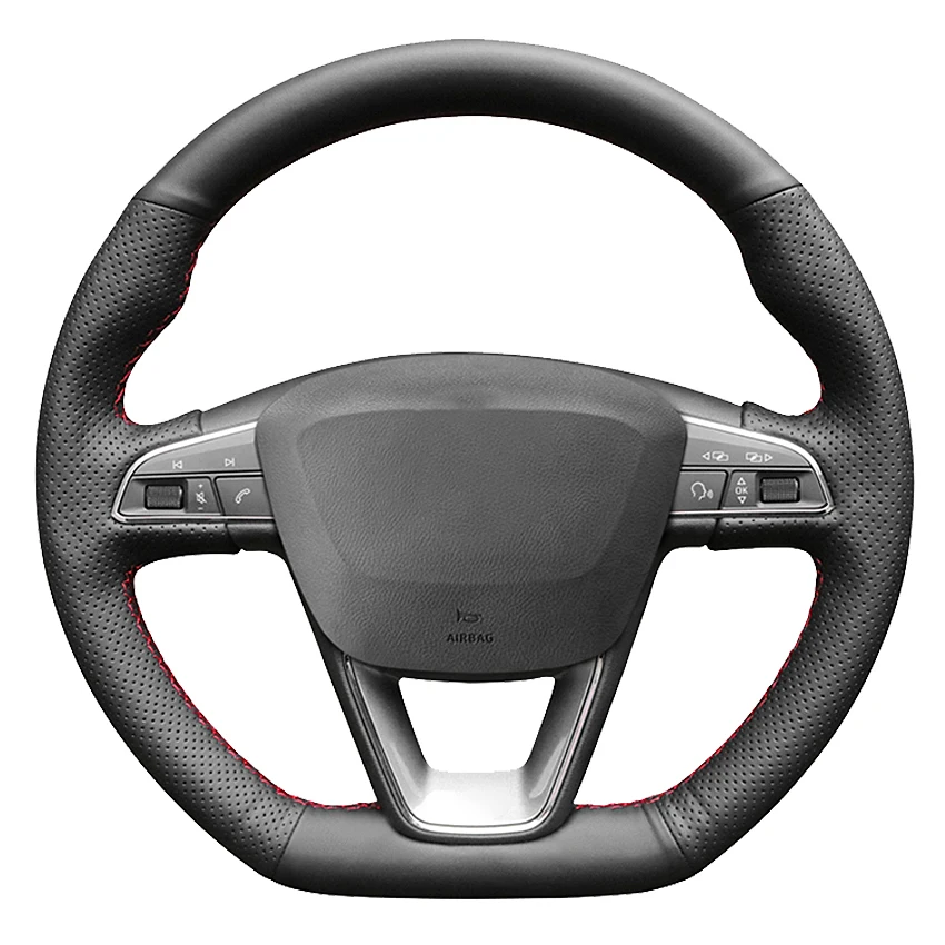 Coprivolante Per Auto Cucito A Mano In Vera Pelle Nera Per Seat Leon Cupra Leonst Cupra Leonst Cupra Ateca Cupra Ateca Fr