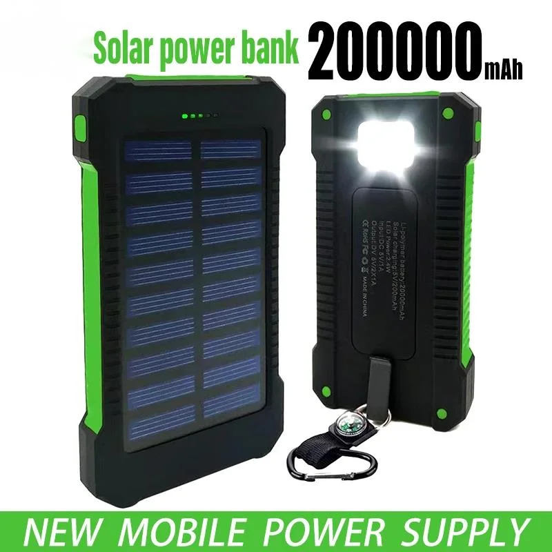 Per Xiaomi 200000 Mah Solar Power Bank Outdoor Wild Fishing Camping Alimentatore Di Backup Di Grande Capacità Ricarica Rapida Power Bank