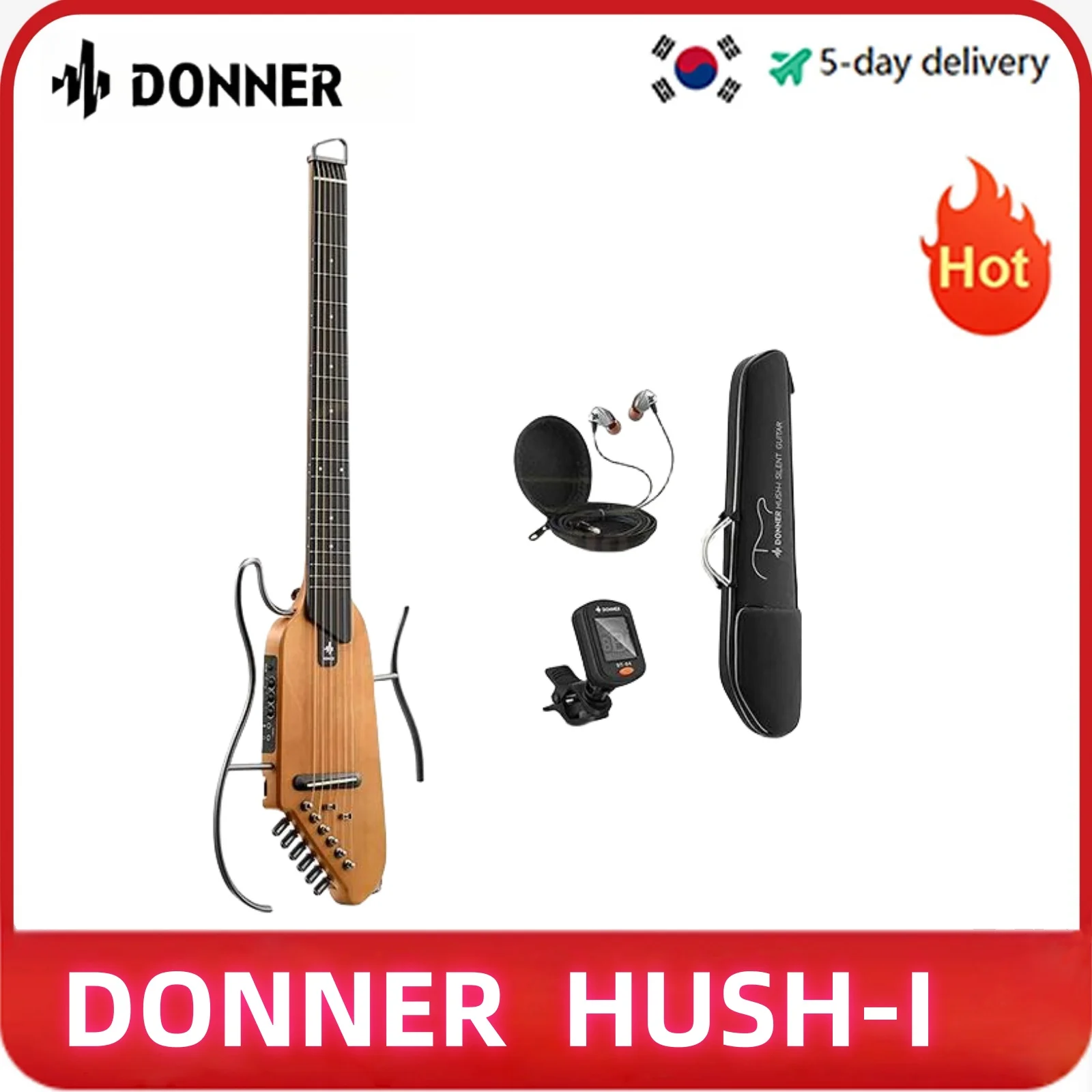 Chitarra Da Viaggio Donner, Chitarra Silenziosa Senza Testa Hush-I, Cornici Rimovibili Chitarra Elettrica Acustica Ultraleggera Hush I