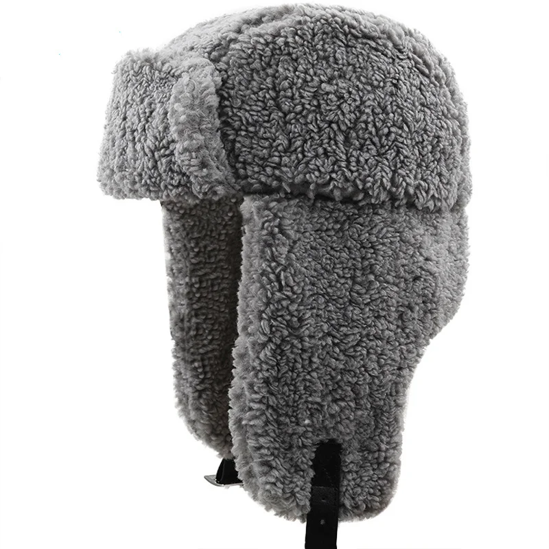 2022 Fashion Women Bomber Hat Pilot Trooper Cap Mens Faux Cashmere Hat Russian Ushanka Earflap Caps Winter Snow Ski Hats