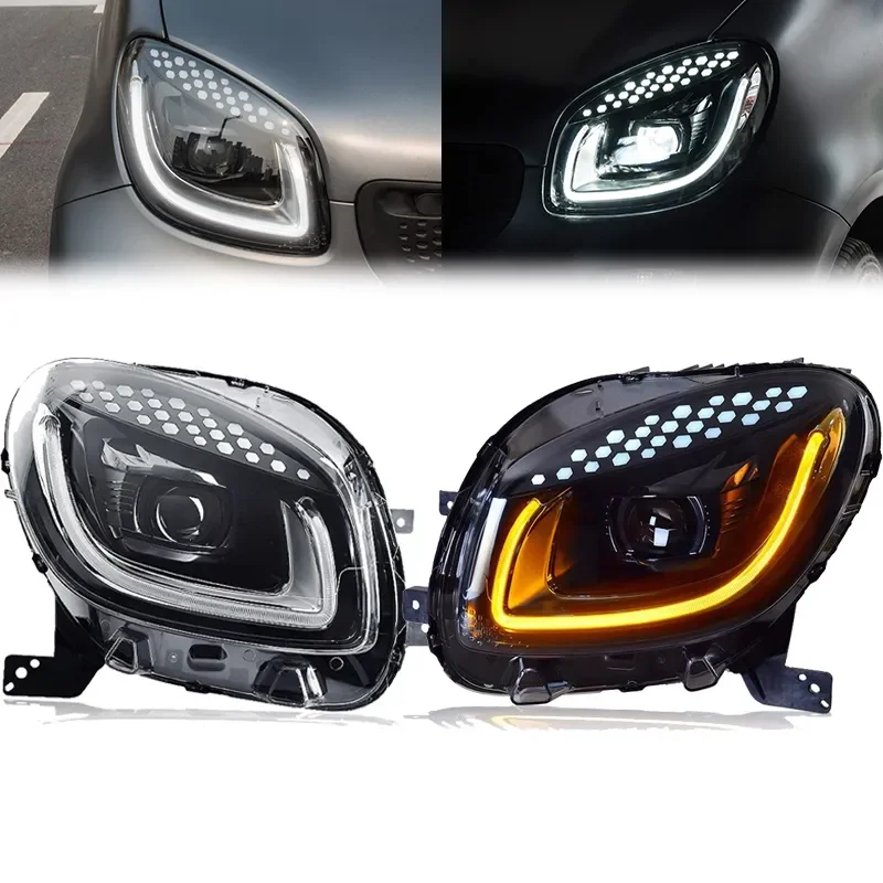 Fari A Led Per Auto 2 Pezzi Per Benz Smart 453 Fortwo Forfour 2015-2019 Accessori Auto Per Fari Anteriori Modificati