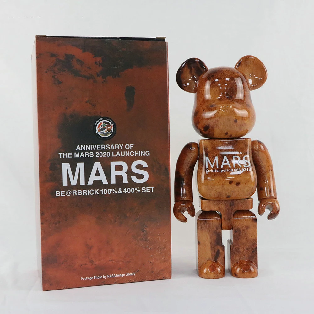 Bearbrick Mars Building Blocks Bear 400% 28Cm Nebula Earth Moon Earth Surface Tide Play Doll Gioca Ornamenti Decorativi
