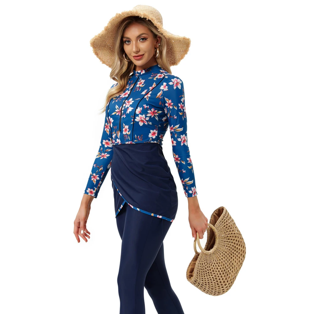 Women Muslim Swimwear Islamic Muslimah Burkinis Hijab Wear Bathing Suit Modest Clothing Long Sleeves Sport Swimsuit