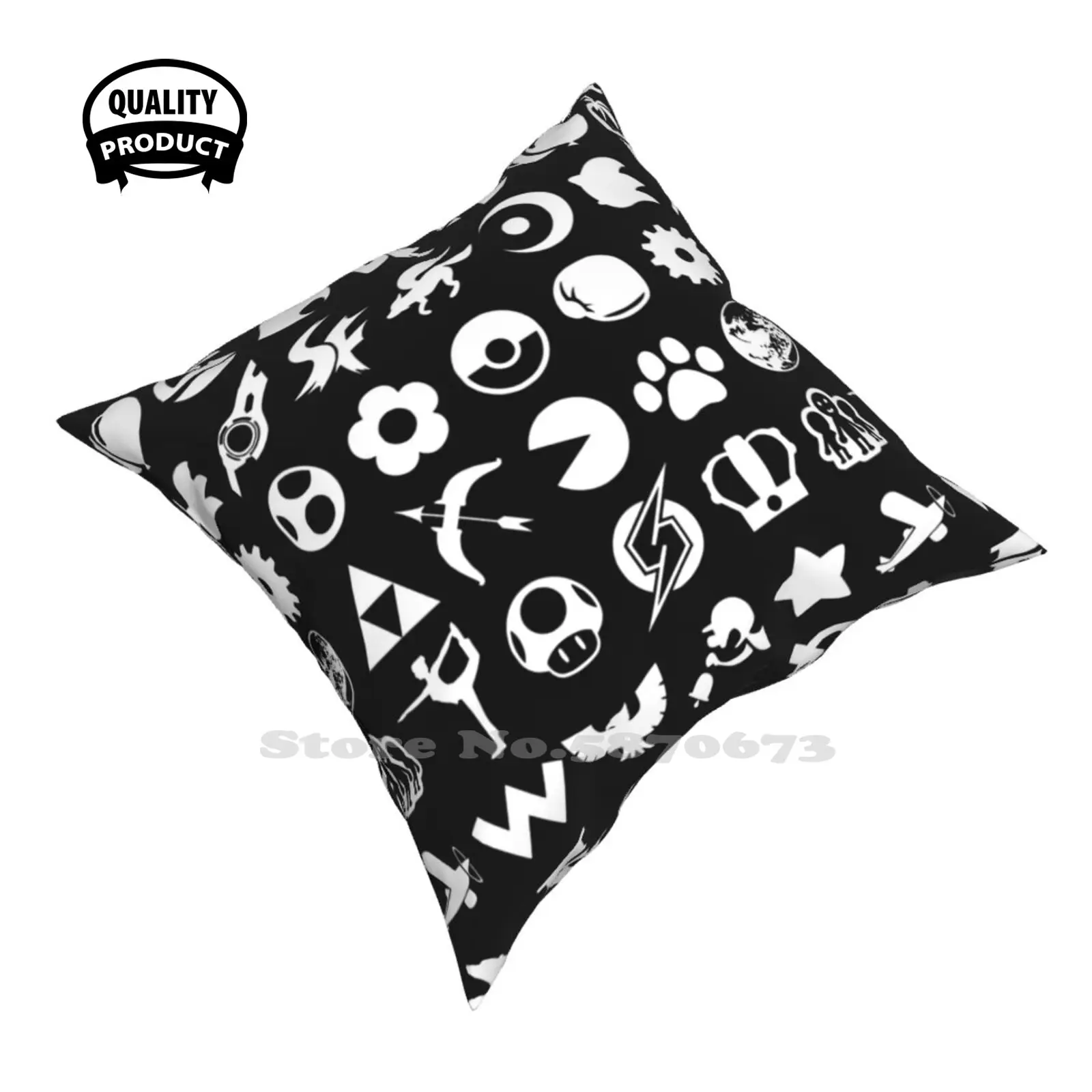 Smash 2.0 Fashion Sofa Throw Pillow Cover Federa Balloon Fight Bayonetta Gamer Duck Hunt Earthbound Mother Final Fantasy