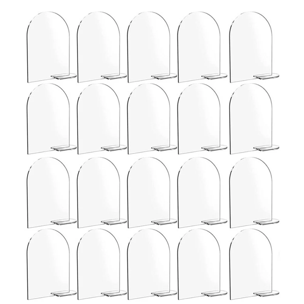 5/10/20Pcs Segnaposto Ad Arco Da Tavolo Trasparente Con Supporti Numeri Da Tavolo In Foglio Acrilico Con Piano Tondo Ad Arco Fai Da Te Per La Festa Di