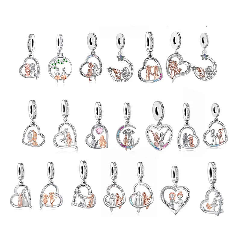 Fc Jewelry Fit Original Charm Bracciale 925 Silver Always My Sister Forever My Friends Bead For Making Women Birthday Berloque