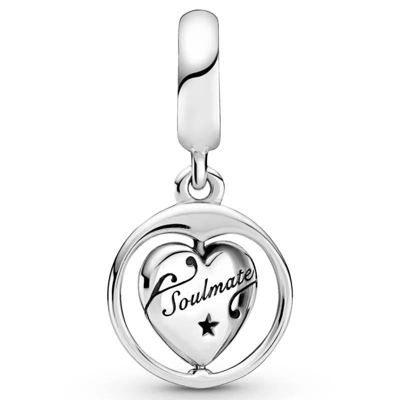 Originale Spinning Forever & Always Soulmate Ciondola Perline Charm Fit Pandora Women 925 Sterling Silver Bracciale Bangle Jewelry