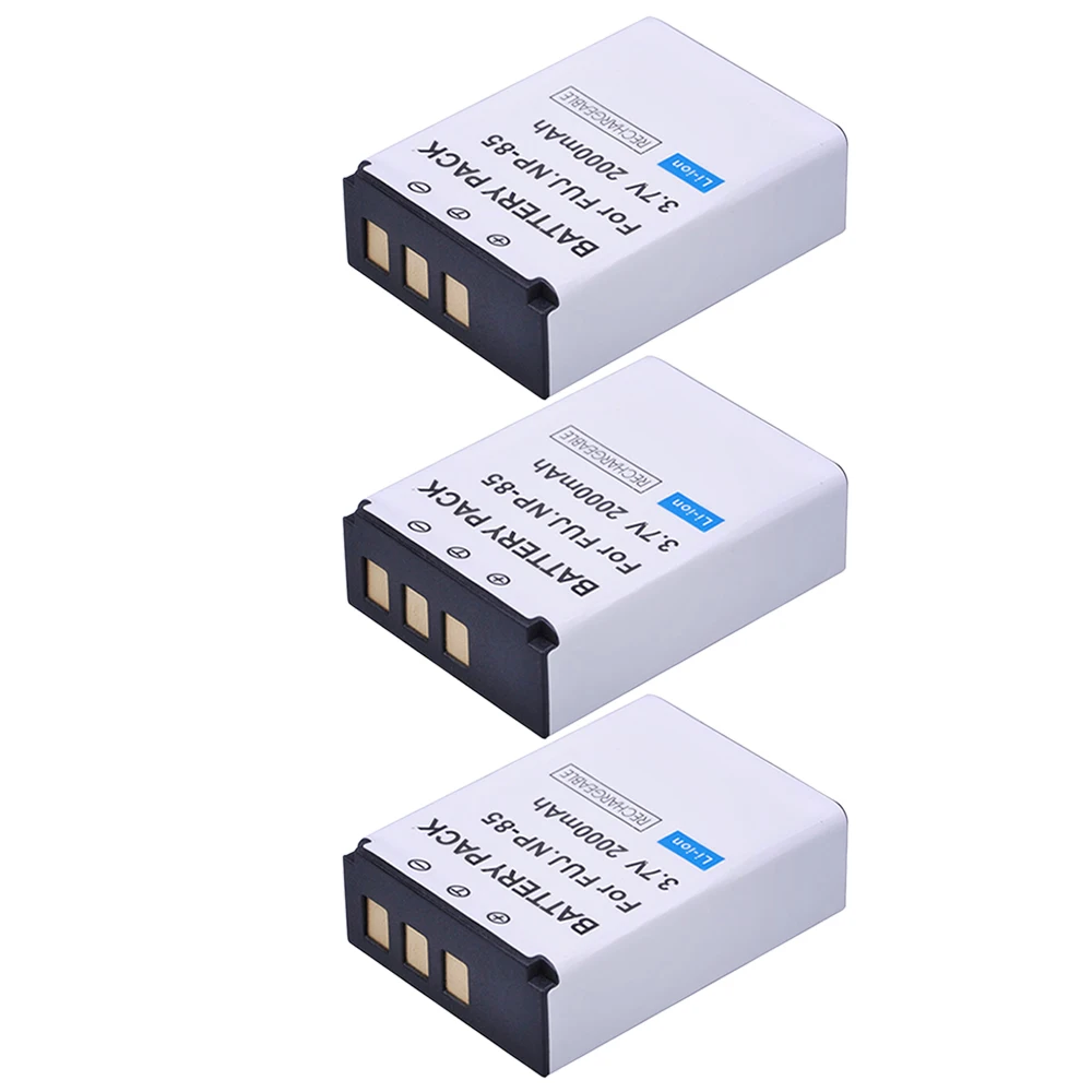 3Pcs 2000Mah 3.7V Np-85 Np 85 Batteria Ricaricabile Per Fotocamera Per Fujifilm Np-85 E Fuji Finepix S1, Sl240, Sl260, Sl280, Sl300