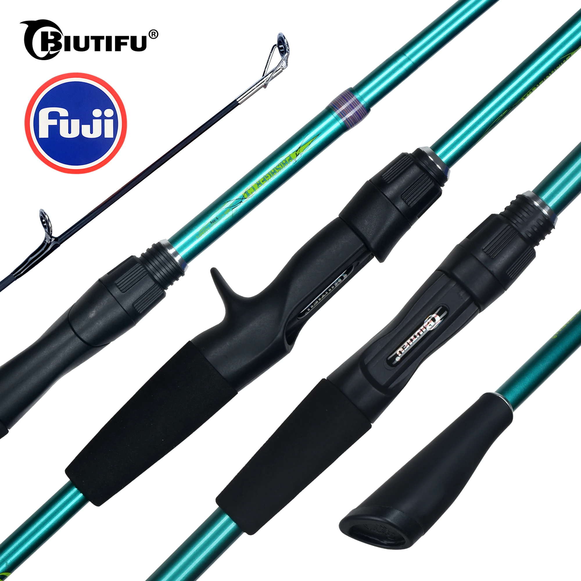 Biutifu Spinning Casting Traveller Mini Carbon Lure Canne Da Pesca Fuji Guide Action 5-30G Fast Ultralight Baitcasting Trota Pole