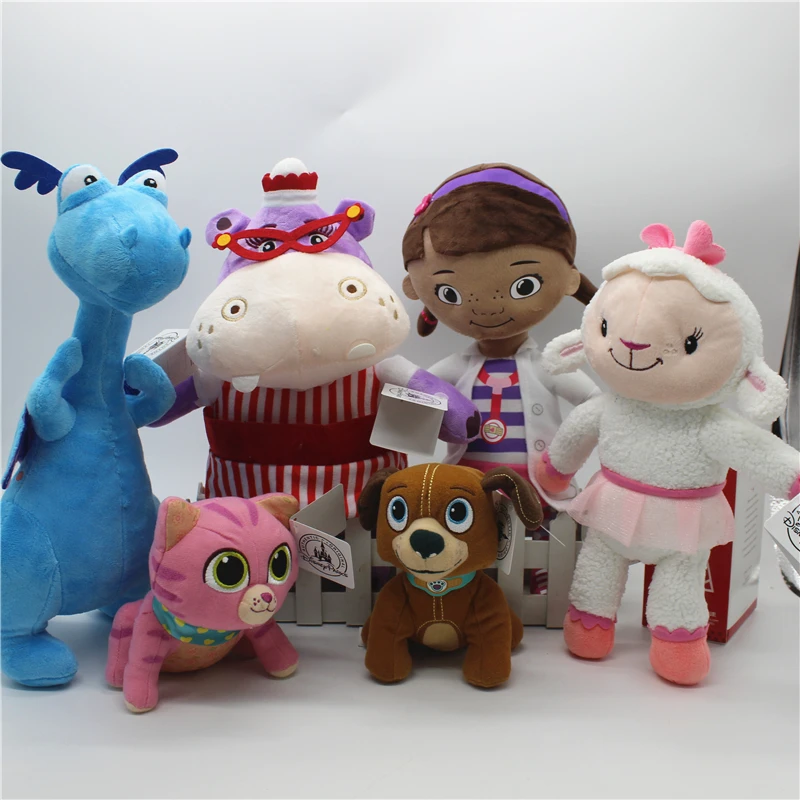 Doc Mcstuffins Toys Lambie Stuffing Hallie Chilly Boppy Findo Gabby Giraffa Squeakers Whises Owl Mini Peluche Peluche Peluche Giocattolo