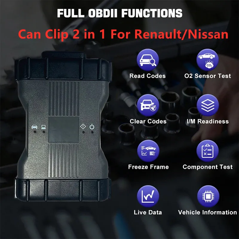 Vci Can Clip 2 In 1 Per Renault Can Clip V227 Per Nissan V09.21.01 Obd2 Scanner Strumento Diagnostico Per Auto A ++