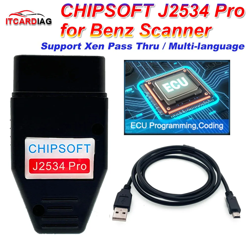 Chipsoft J2534 Pro Per Mercedes Benz Vci Cavo Diagnostico J2534 Passthru Scanner Simulator Mode Obd 2 Obd2 Strumento Diagnostico Per Auto