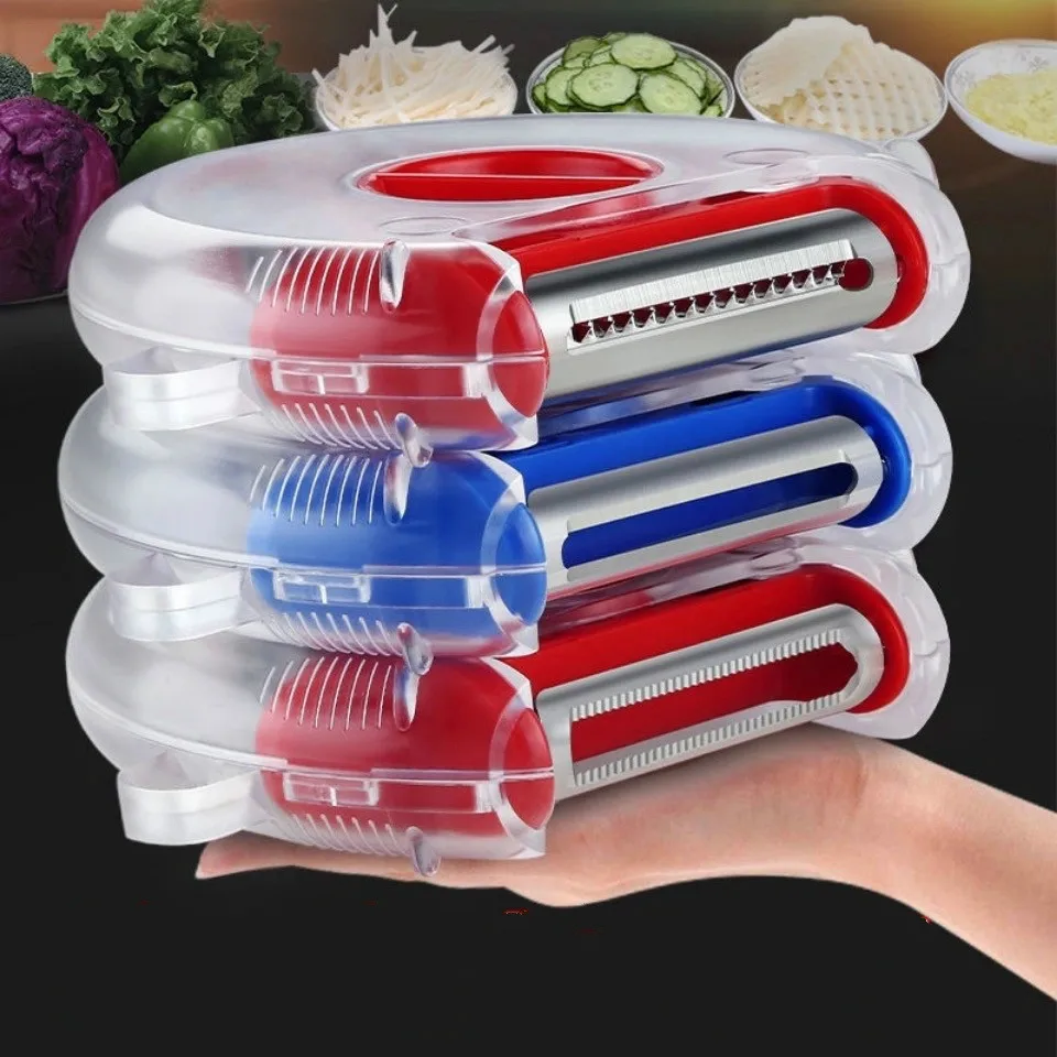 Magic Trio Peeler Set Affettatrice Pelapatate In Acciaio Inossidabile Trituratore Julienne Cutter Multi Peel Blade Zesters Grattugia Attrezzo Da Cucin