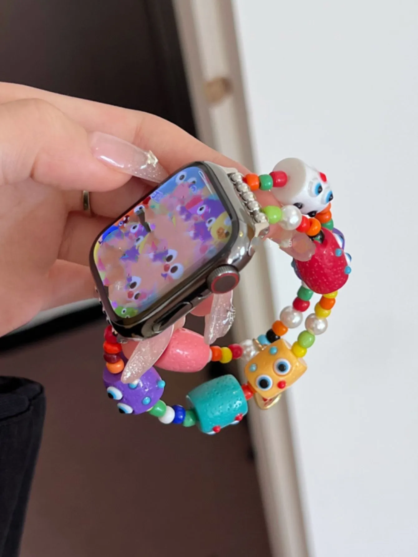 Simpatico Braccialetto Per Orologio Mostro Arcobaleno Per Iwatch 45Mm 49Mm Cinturino Da Polso Ultra Watch Per Apple Iwatch Series 7 8 9 38Mm 40Mm