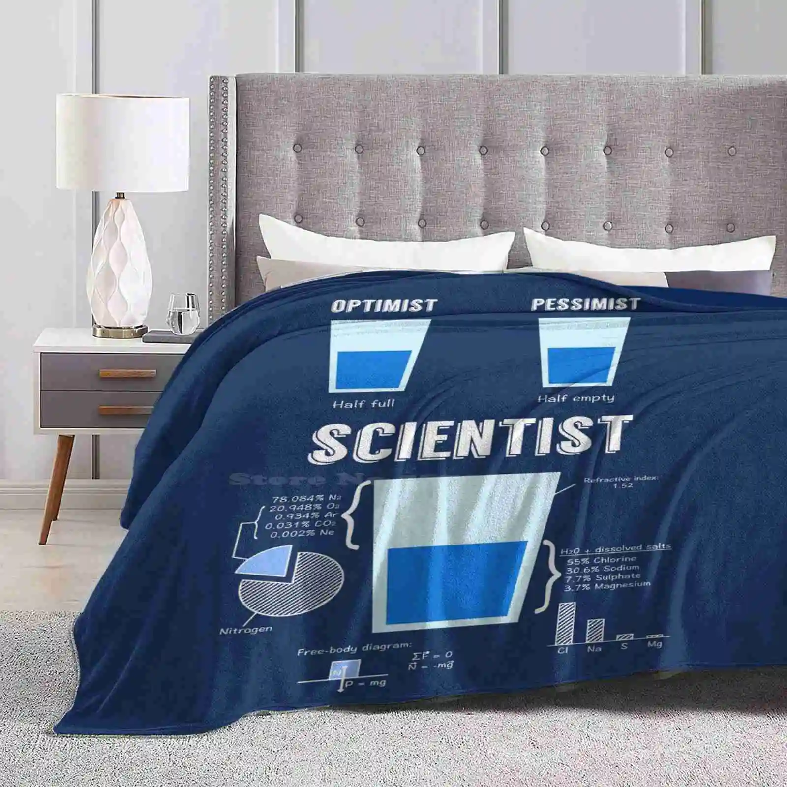 Optimist... Nighmist... Scientist! Design Creativo Confortevole Coperta Di Flanella Calda Optimist Bigiist Enhancement Inclinismo