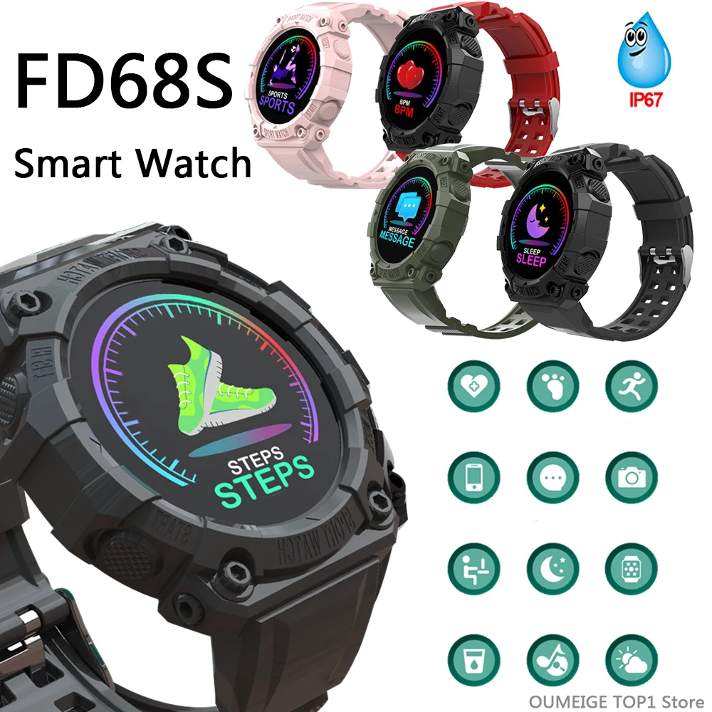 Sport Smart Watches Fd68S Men 2023 Bluetooth Touch Screen Braccialetto Fitness Intelligente Frequenza Cardiaca Per Le Donne Per Samsung Xiaomi