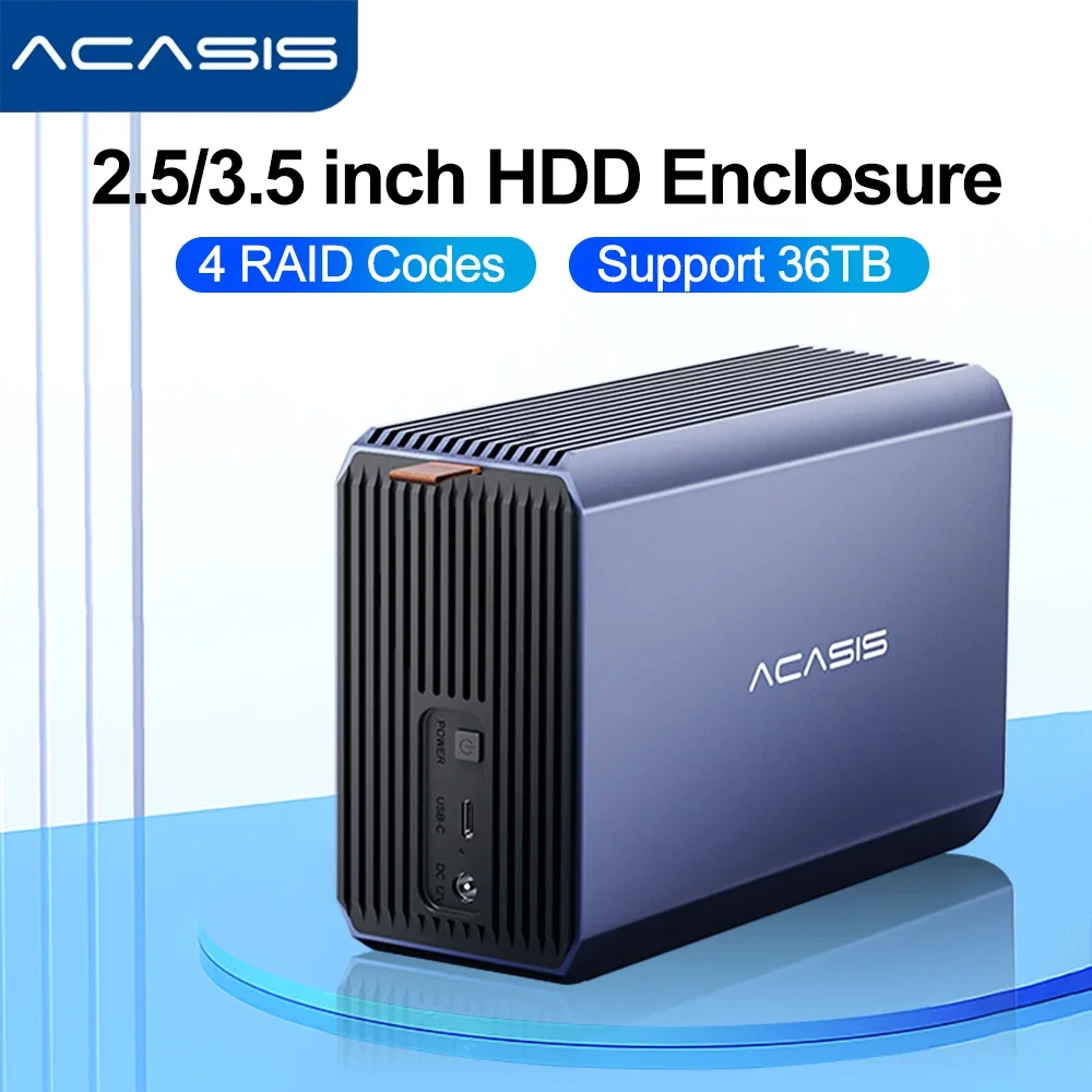 Acasis 2.5/3.5 Pollici Sata Raid Storage Enclosure Dual Bay Hard Drive Docking Station Sata A Usb Hard Disk Array Con Quattro Raid
