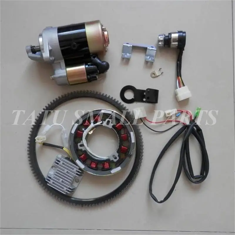 Kit Di Avvio Elettrico Per Motozappa Diesel Cinese 186F 9Hp Generatori 5Kw Avviamento Motorino Di Avviamento Interruttore A Levetta Bobina Di Carica D
